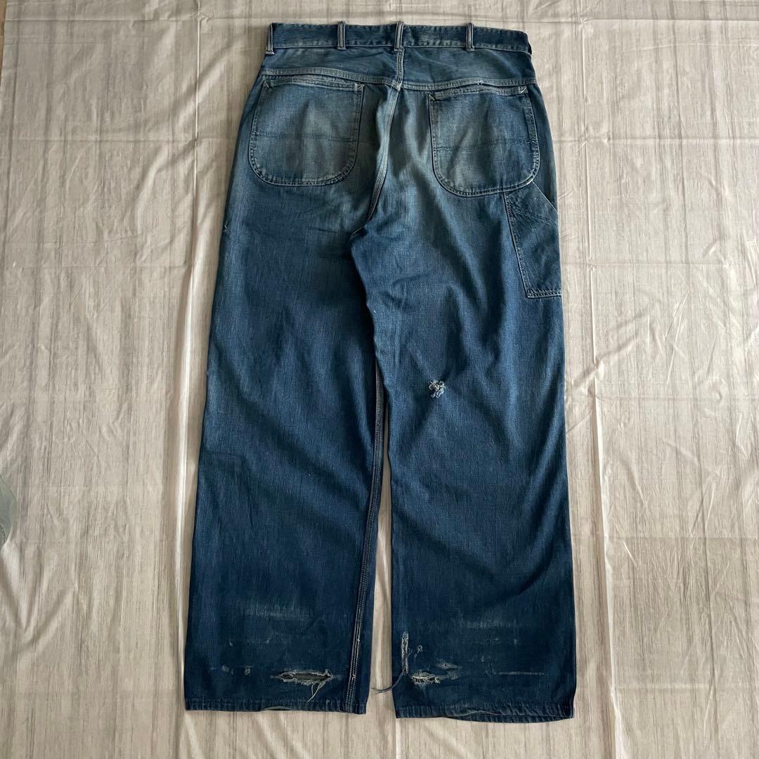 50s デニム ペインターパンツ ドーナツボタン