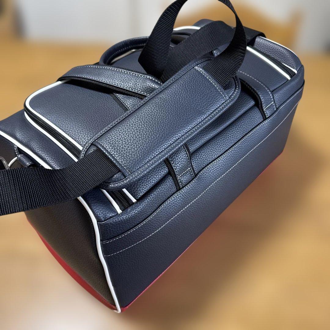   ボストンバッグ ネイビー/レッド