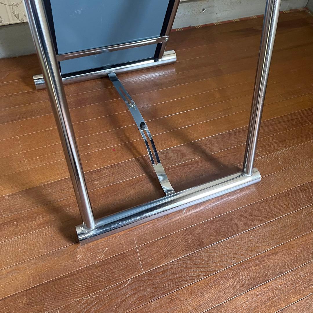 【アンティーク】アイアンフレーム スタンドミラー 全身鏡 メタル 個性派 男前