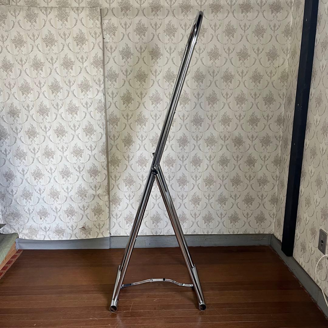 【アンティーク】アイアンフレーム スタンドミラー 全身鏡 メタル 個性派 男前