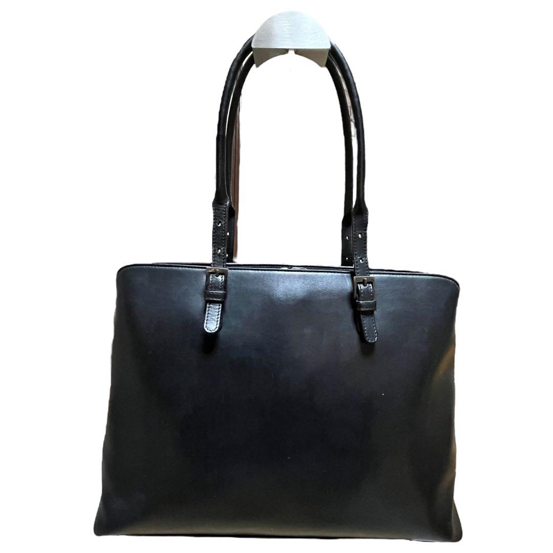 良品　カルバンクライン　ビジネスバッグ　A4 レザー　3層　ブラック　肩掛け