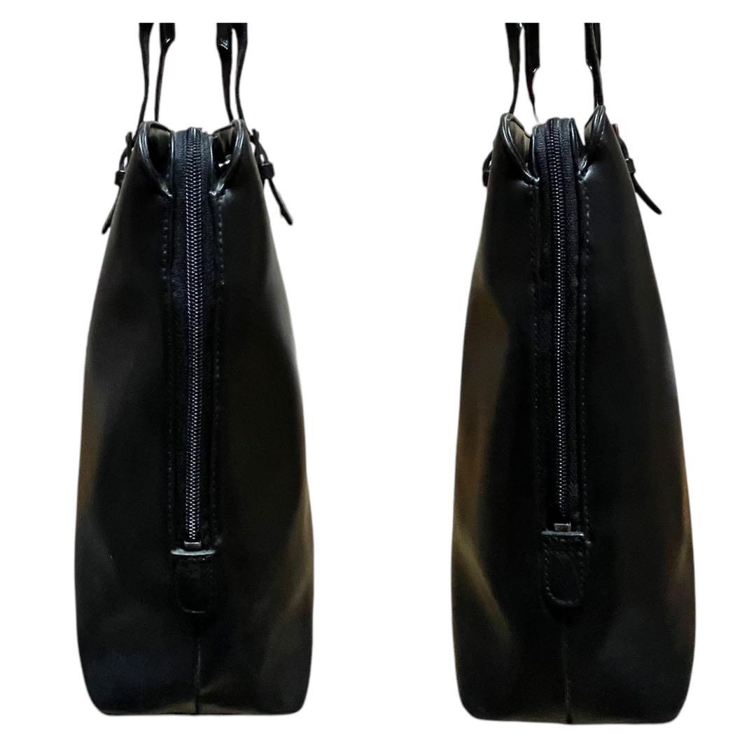 良品　カルバンクライン　ビジネスバッグ　A4 レザー　3層　ブラック　肩掛け