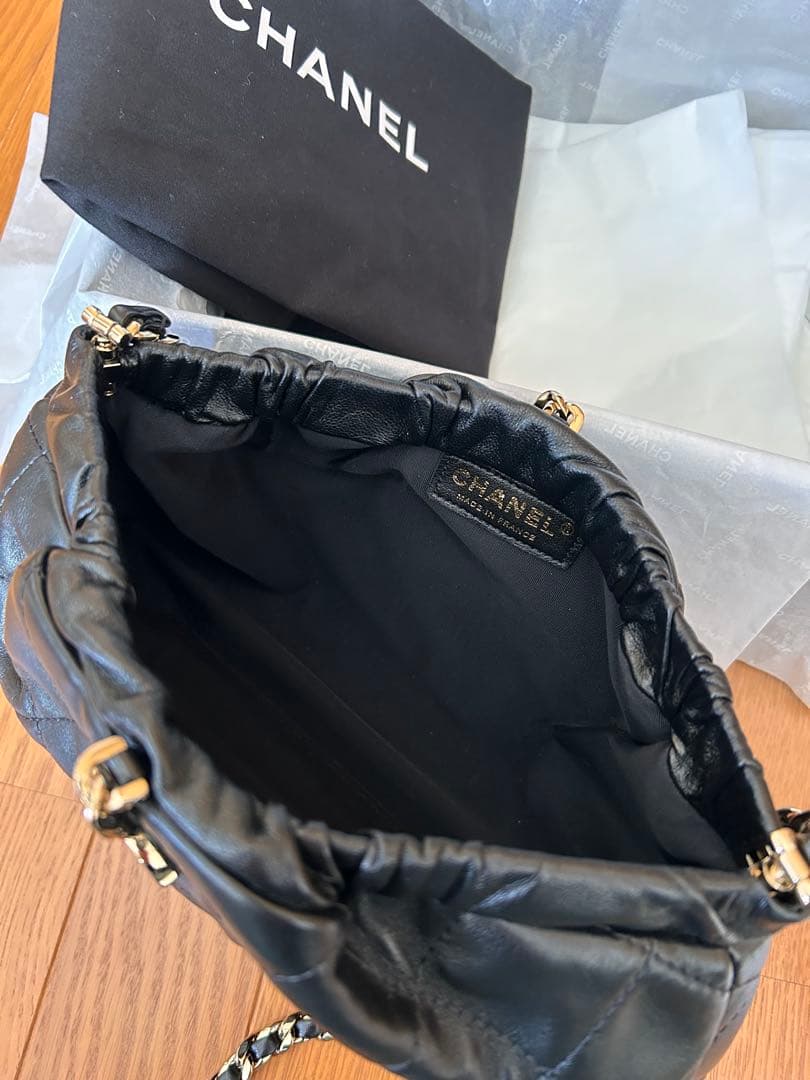 CHANEL ブラック チェーンショルダーバッグ