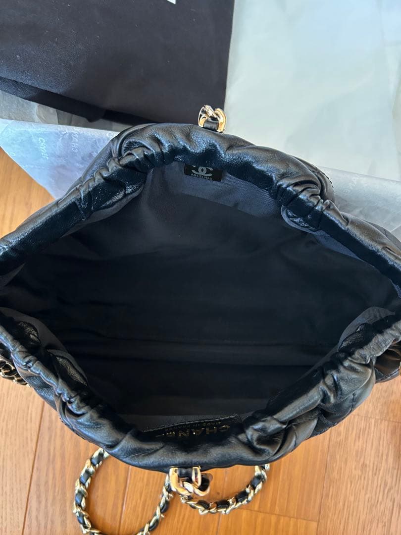 CHANEL ブラック チェーンショルダーバッグ