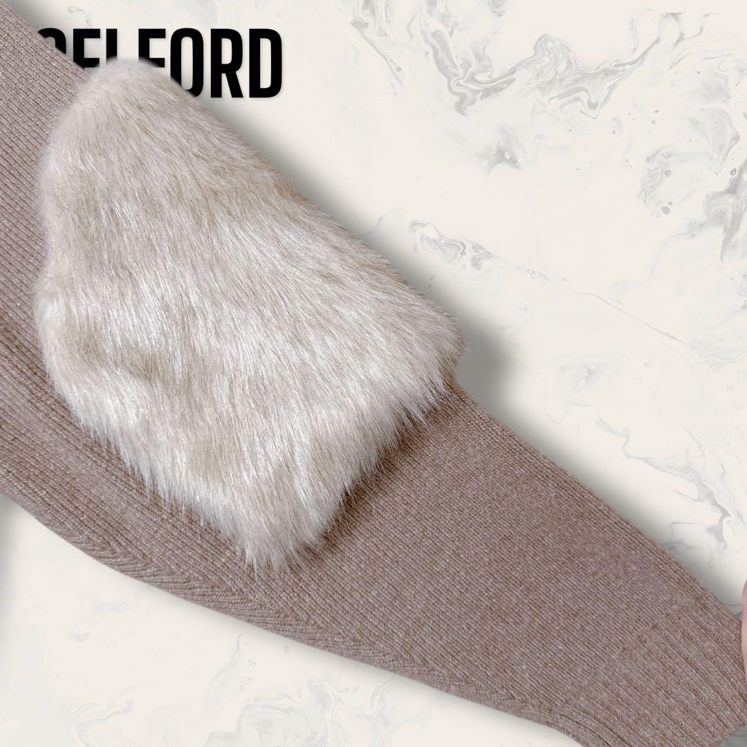 【未使用】 CELFORD エコファー カシミヤ ニット ワンピース ベージュ