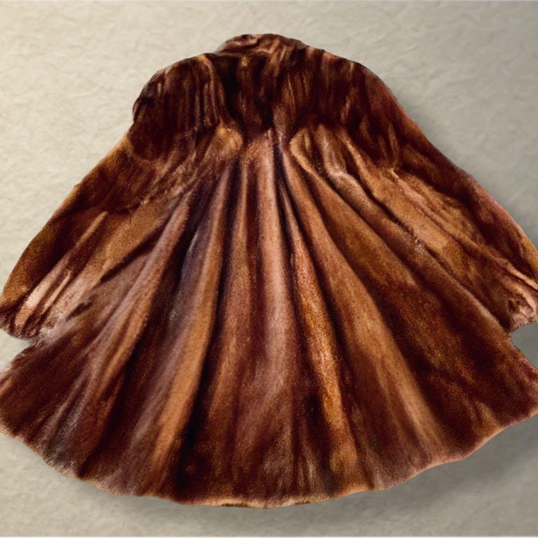 毛並み◎ EMBA ダークミンク オーバーサイズ セミロングコート 13号