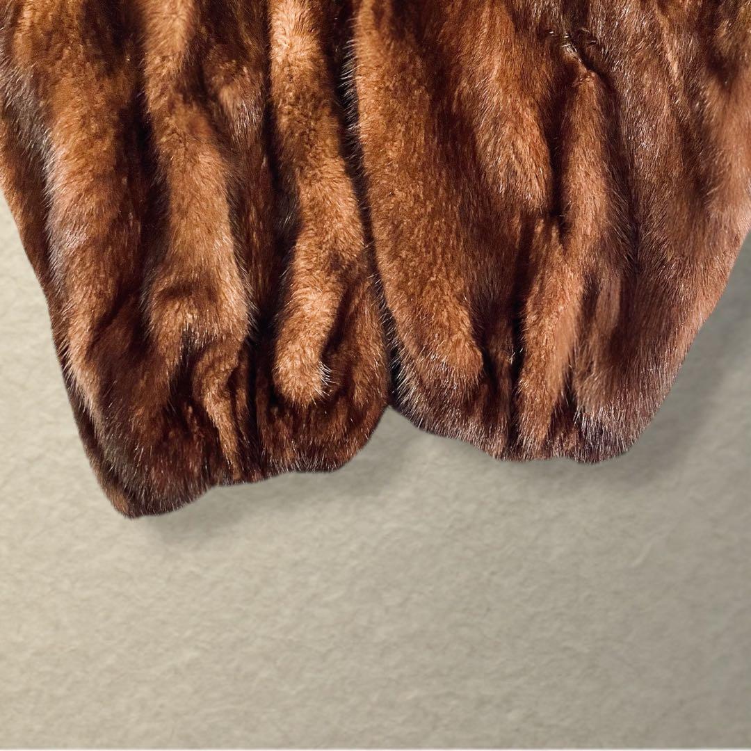 毛並み◎ EMBA ダークミンク オーバーサイズ セミロングコート 13号