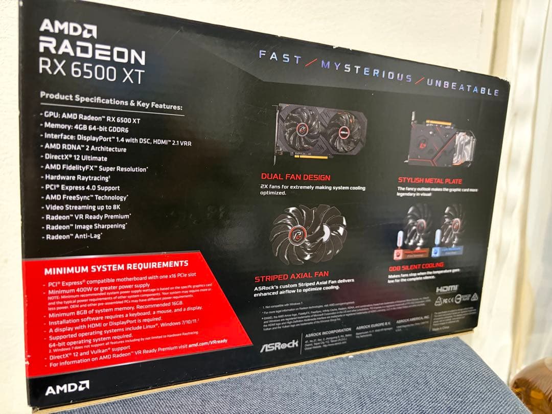 ASRock Radeon RX 6500 XT グラフィックボード 4g