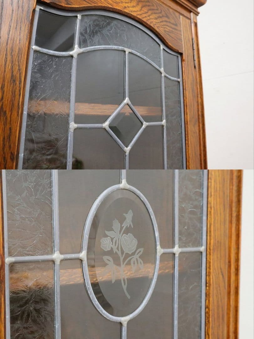 【よし！】高級！三越家具【ブルージュ】ステンドグラス食器棚・カップボード