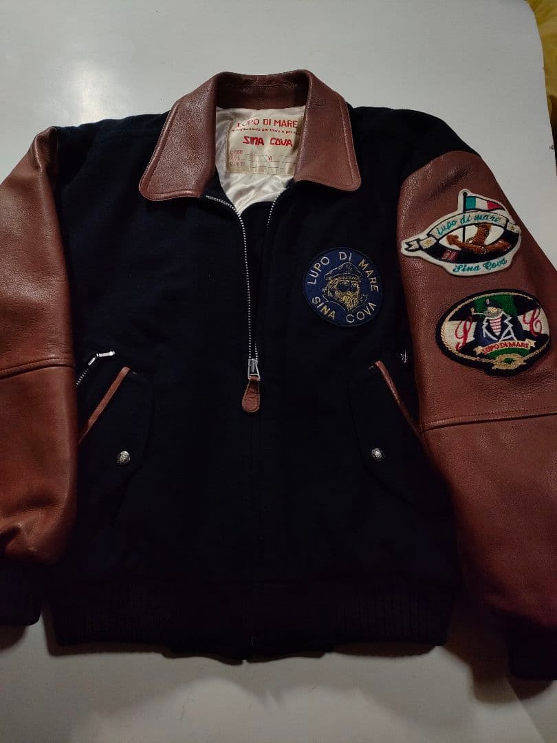 SINACOVA シナコバ ス タジャン 袖レザー ワッペンジャンパー 日本製