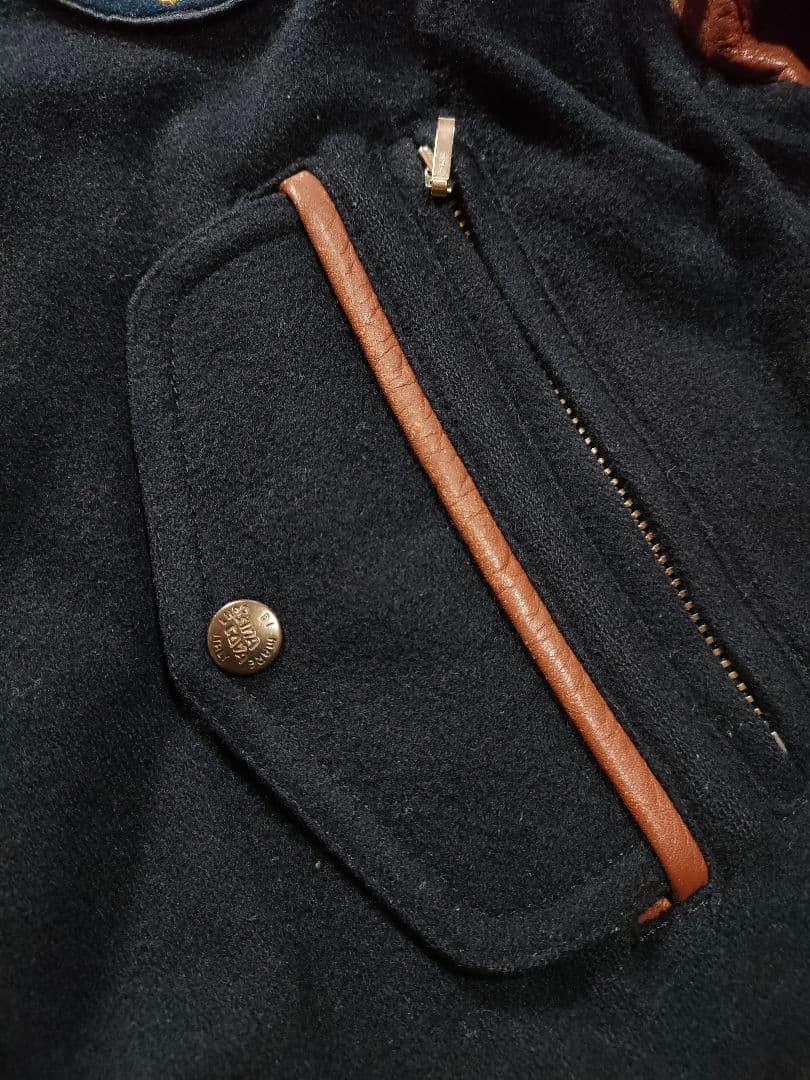 SINACOVA シナコバ ス タジャン 袖レザー ワッペンジャンパー 日本製