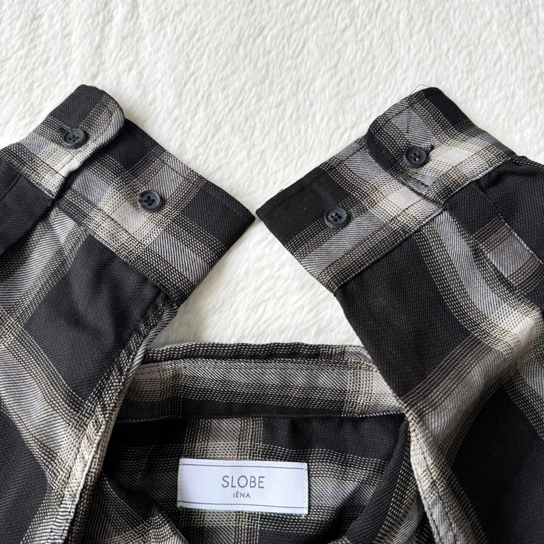 24AW SLOBE IENA ビエラチェックルーズシャツ ブラック
