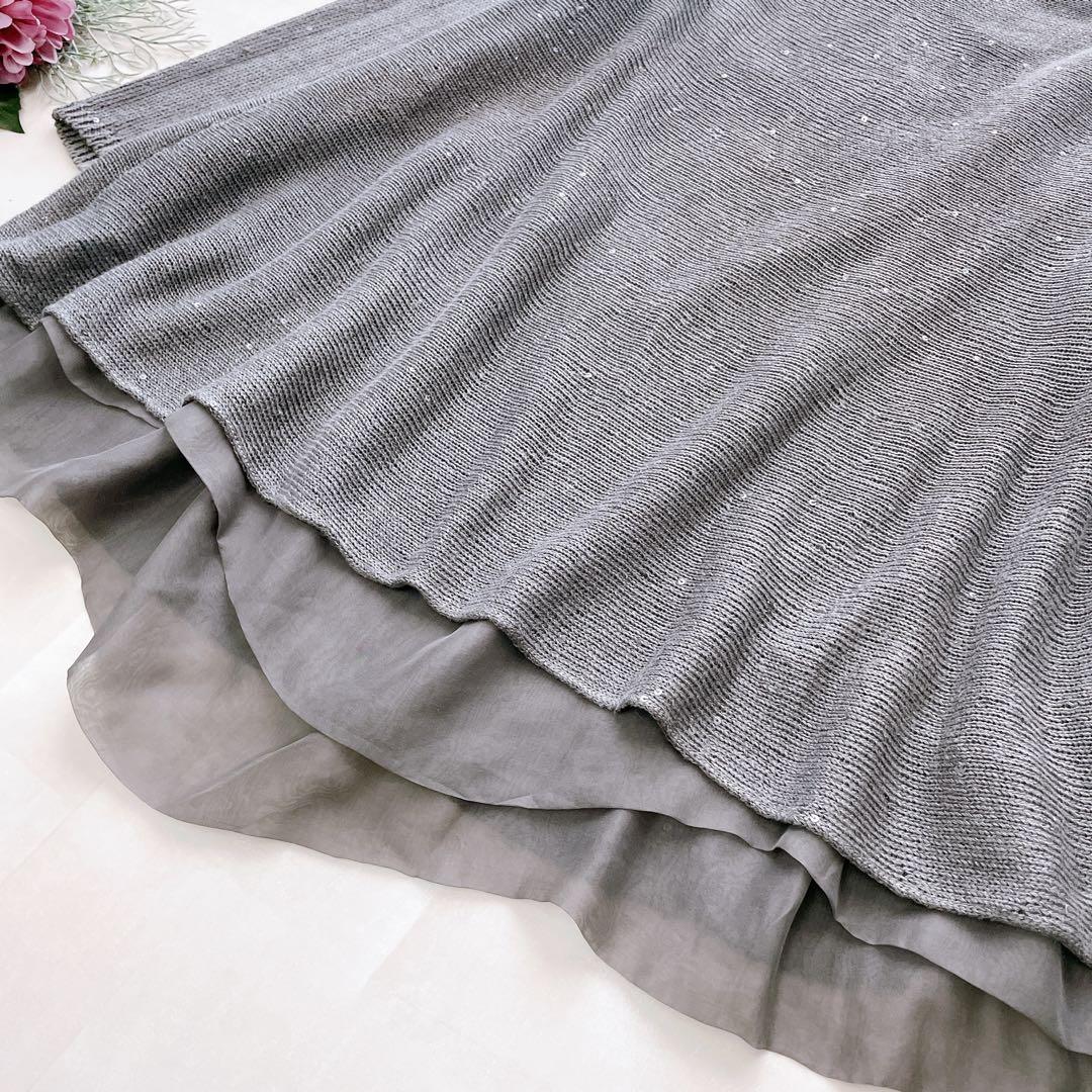 人気✨ブルネロクチネリ スパンコール レイヤードニット リネン シルク M