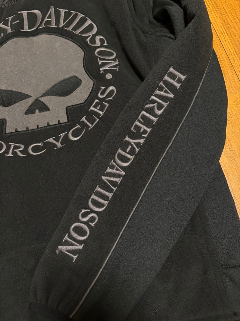 ハーレーダビットソン、スカルウインドプルーフ防風フリースジャケット、ブラック、M