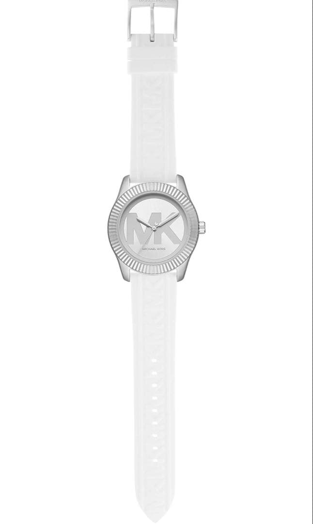 【新品】マイケルコース 腕時計 ホワイト ロゴ 白 シルバー シリコン ラバー