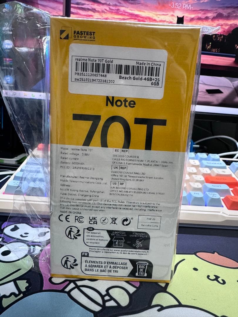 Realme Note 70T 4G Gold、4GB + 256GB