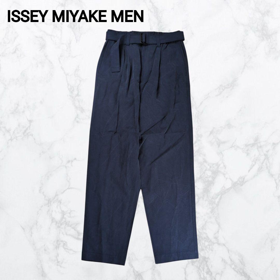 【美品】イッセイミヤケ メン ベルト付き タック スラックス