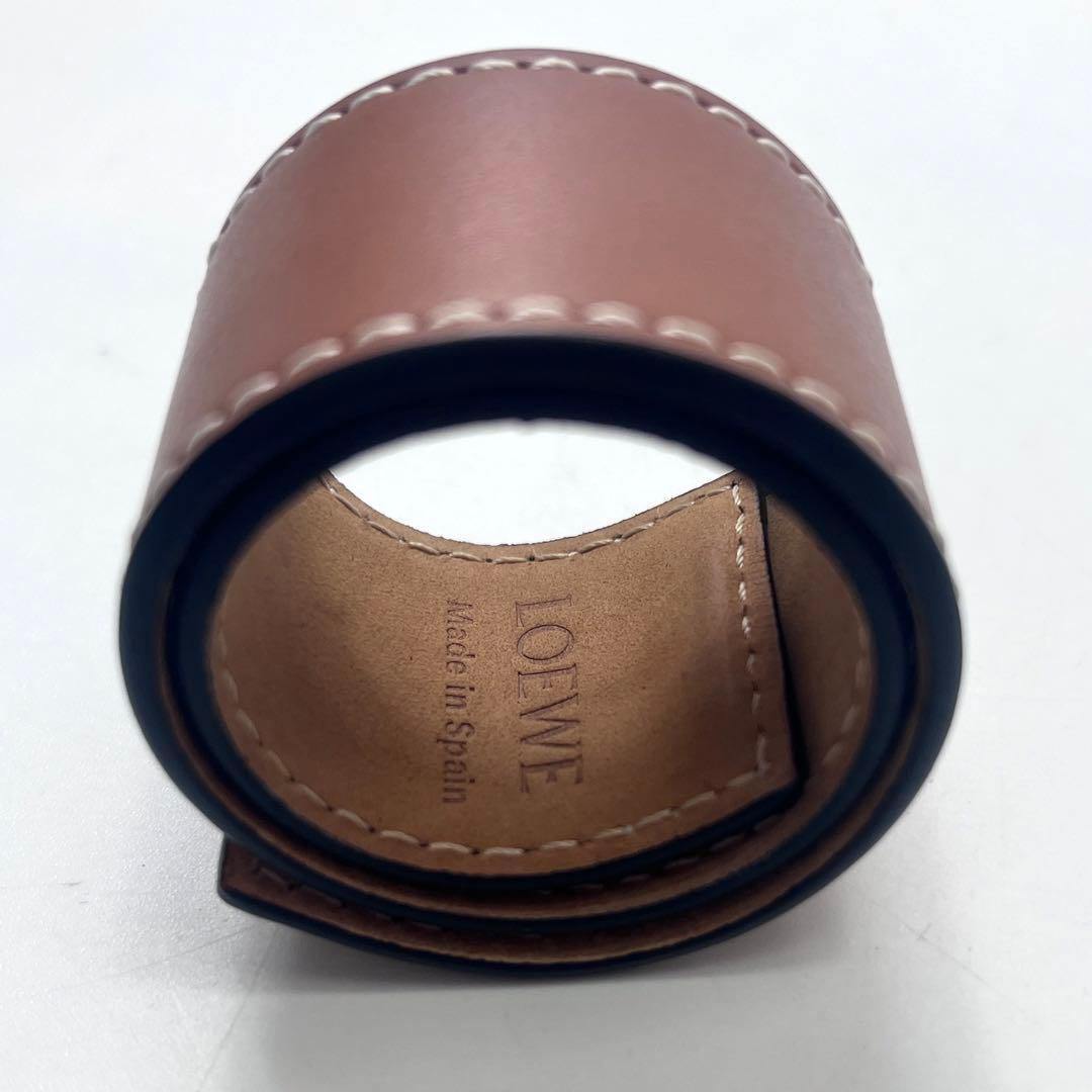 LOEWE ロエベ アナグラム スラップ バングル ブレスレット ブラウン