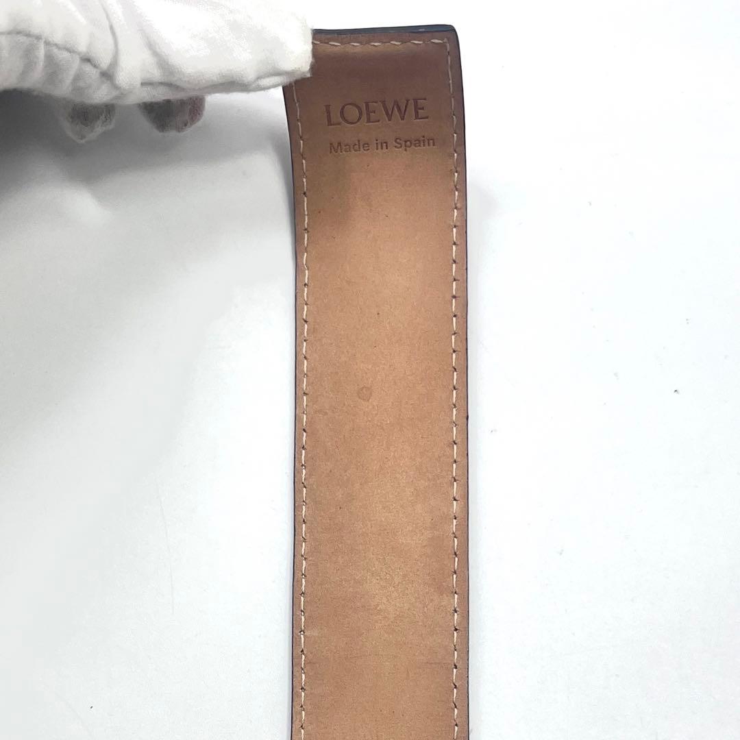 LOEWE ロエベ アナグラム スラップ バングル ブレスレット ブラウン