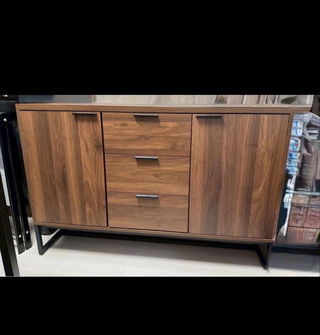 ウッド サイドボード キャビネット　幅120cm 北欧 ヴィンテージ風