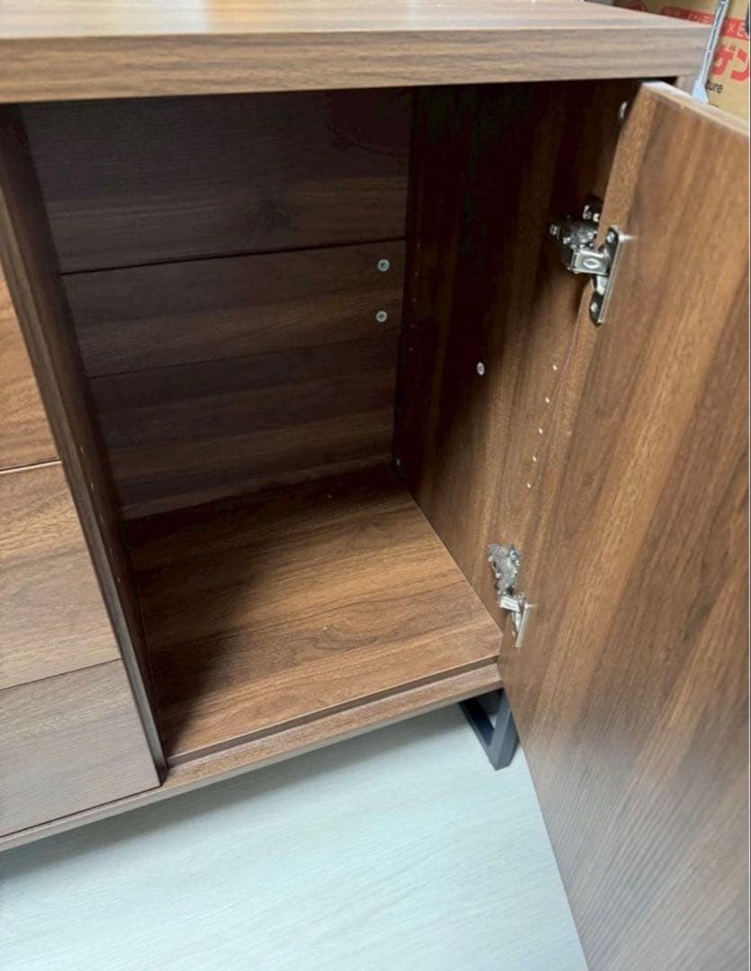 ウッド サイドボード キャビネット　幅120cm 北欧 ヴィンテージ風