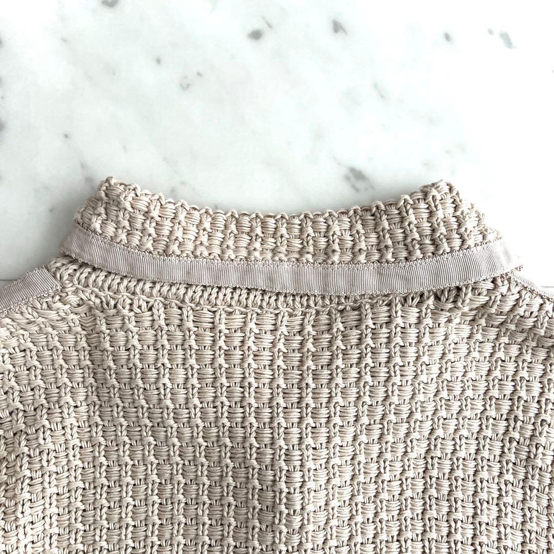 フォクシーブティック 春ニット カーディガン ジャケット 日本製 ベージュ 38