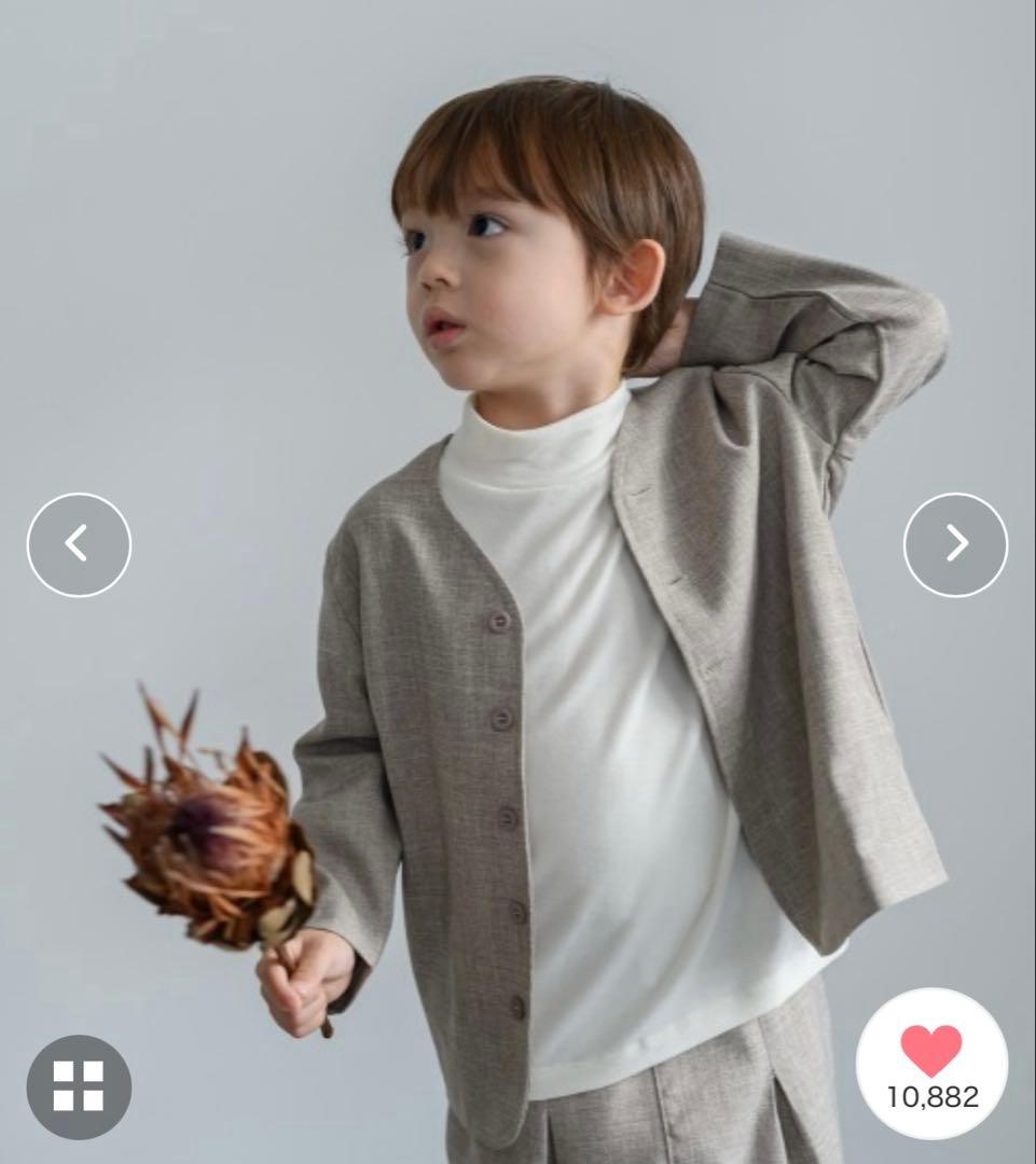 riziereシングルノーカラージャケットセットアップバンドカラーシャツセット売