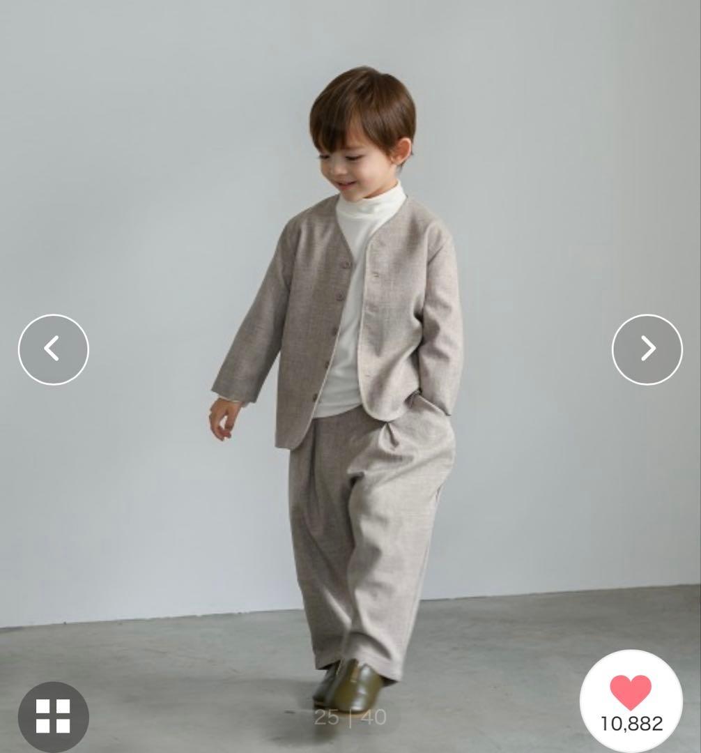 riziereシングルノーカラージャケットセットアップバンドカラーシャツセット売