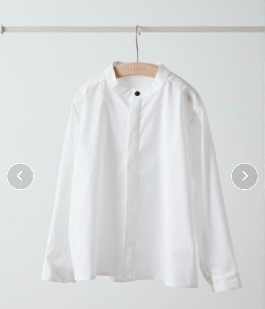 riziereシングルノーカラージャケットセットアップバンドカラーシャツセット売