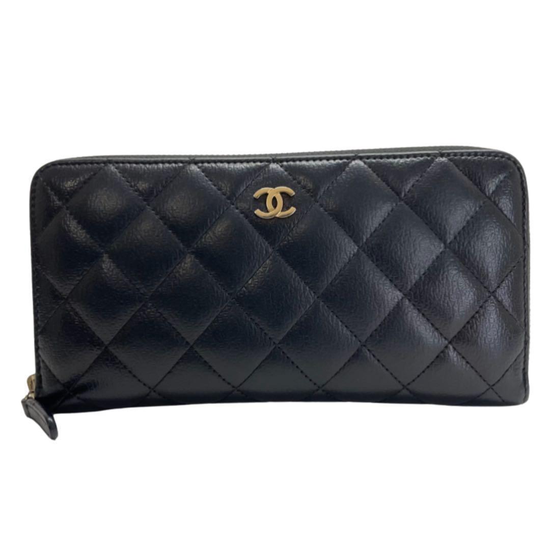 1584 CHANEL シャネル 長財布 マトラッセ カーフ 24番台 ロング