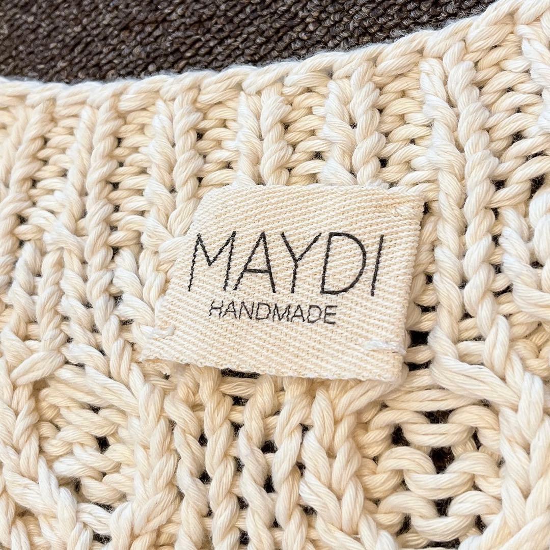 MAYDI 手編み ケーブル ニット ベスト アイボリー 白 レディース メンズ