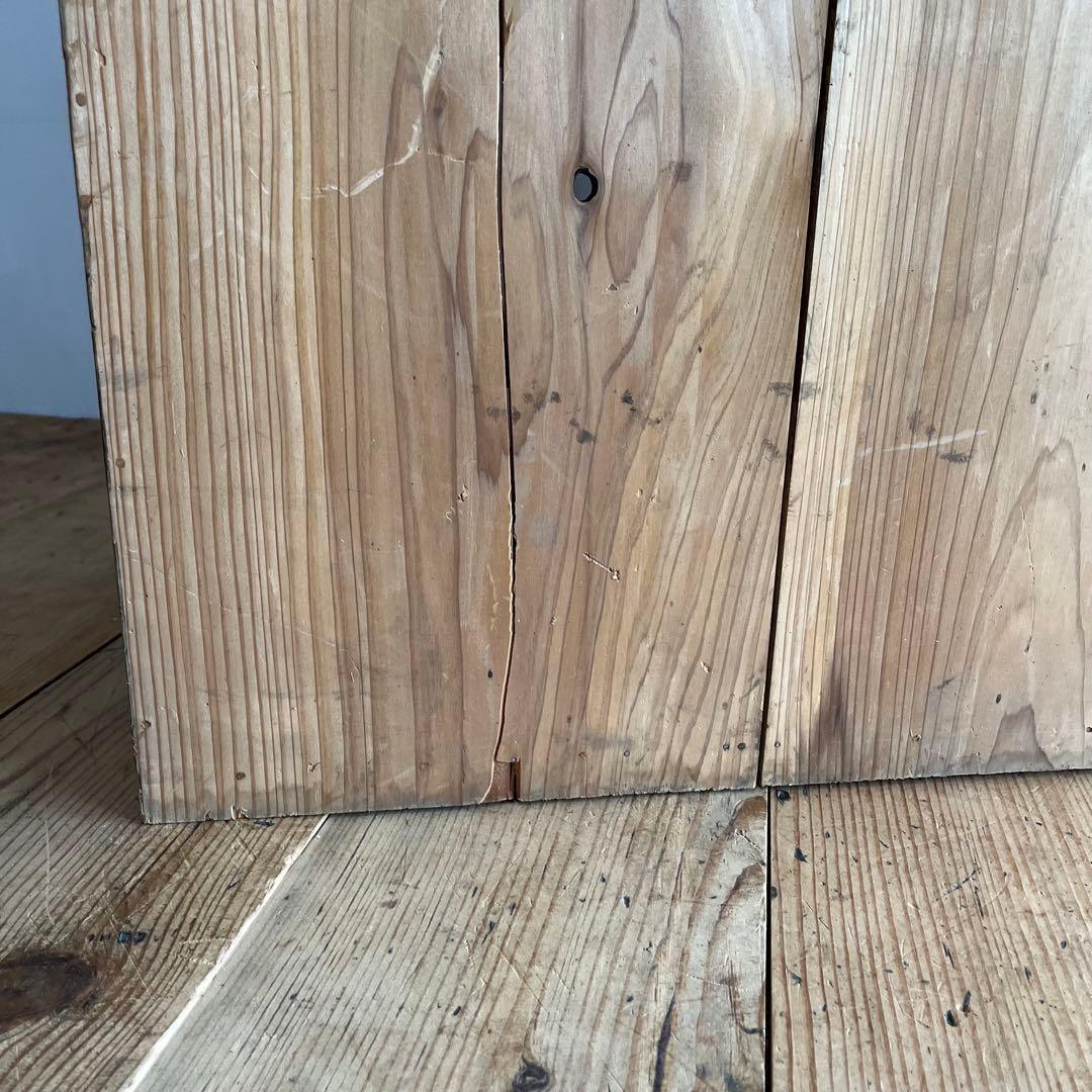 アンティーク オープンラック 格子棚 食器棚 カウンター 無垢材 無塗装