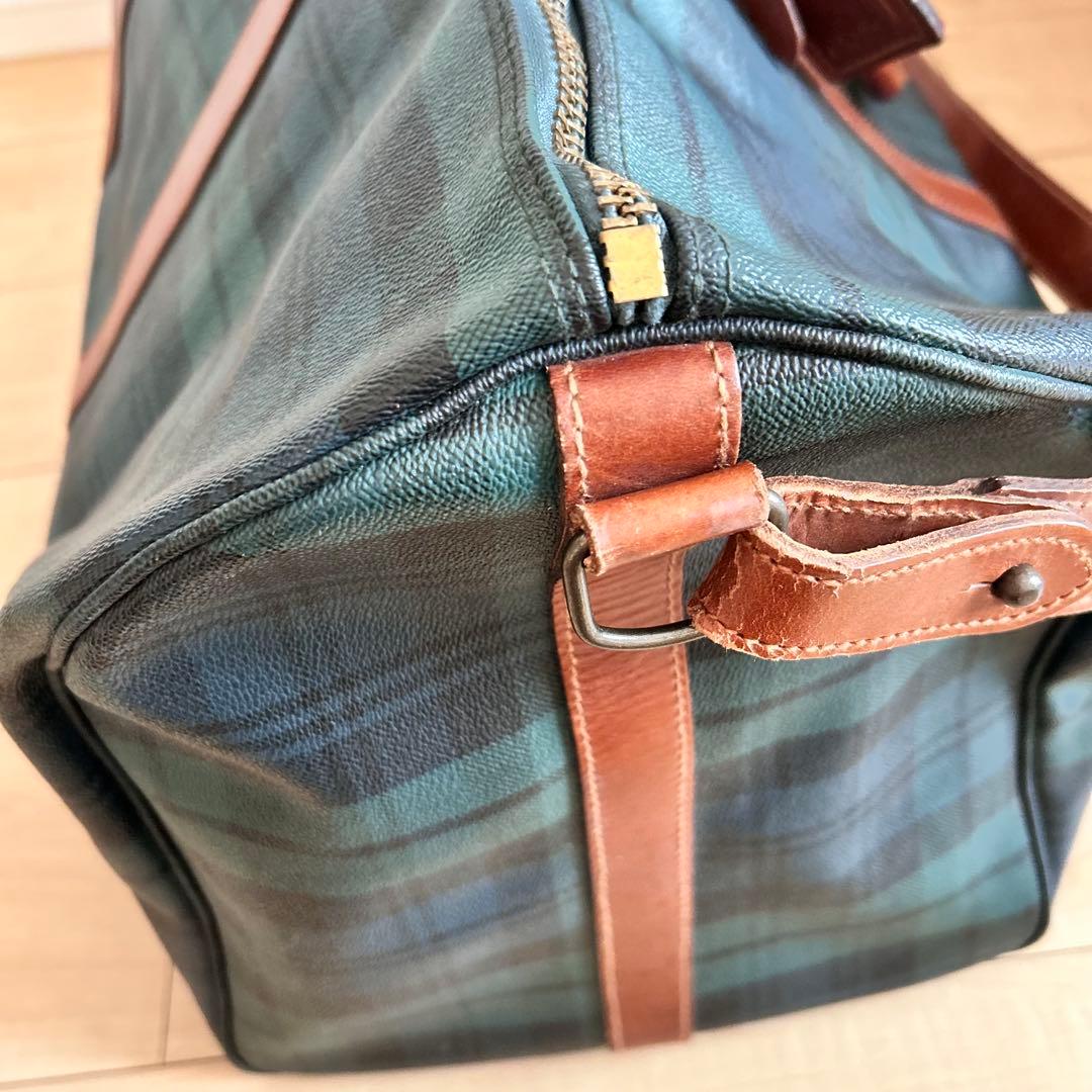 ポロラルフローレン ボストンバッグ 2way グリーンチェック　PVC 大容量