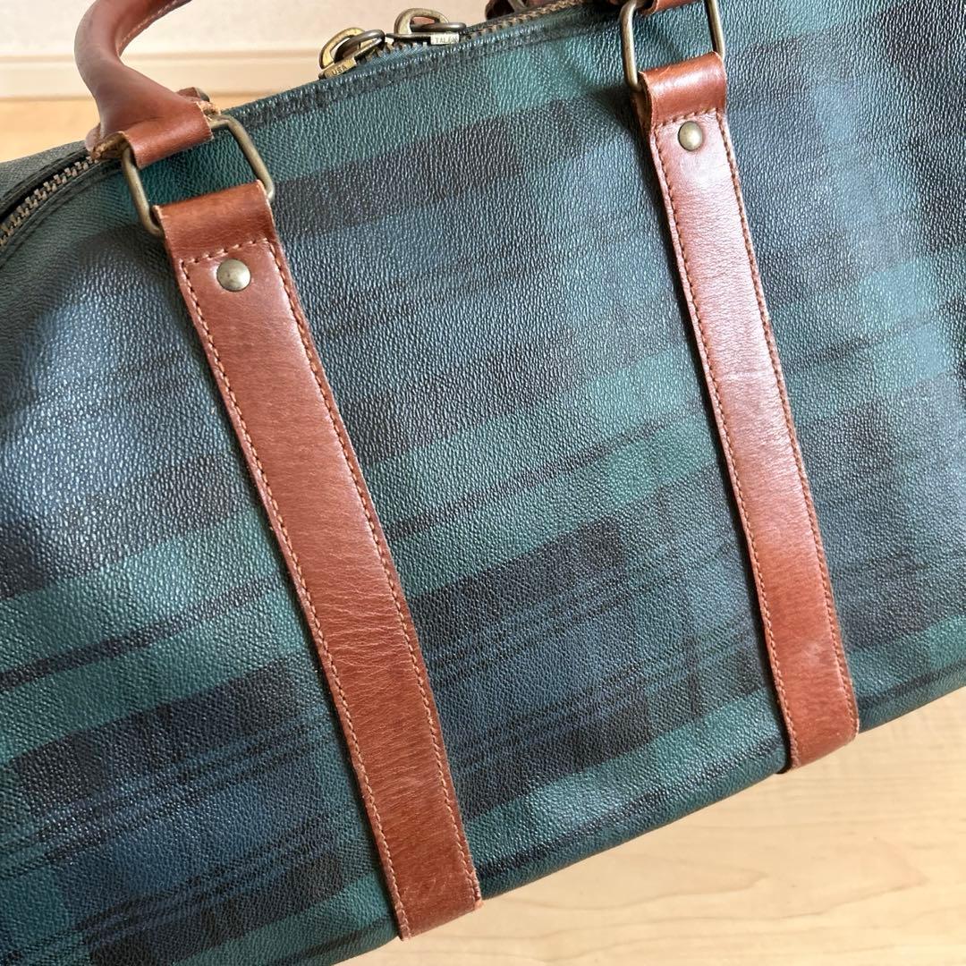 ポロラルフローレン ボストンバッグ 2way グリーンチェック　PVC 大容量