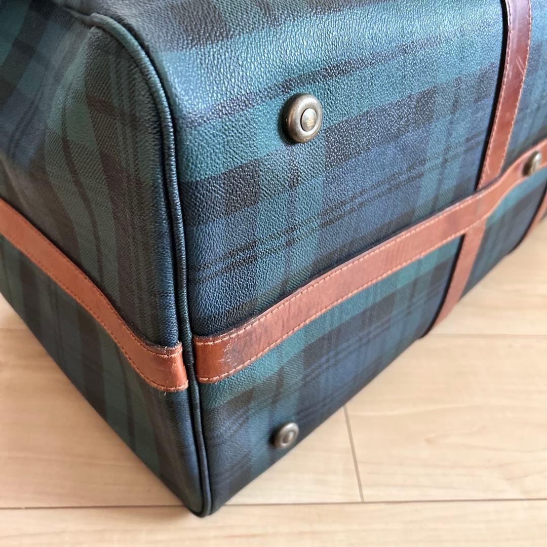 ポロラルフローレン ボストンバッグ 2way グリーンチェック　PVC 大容量