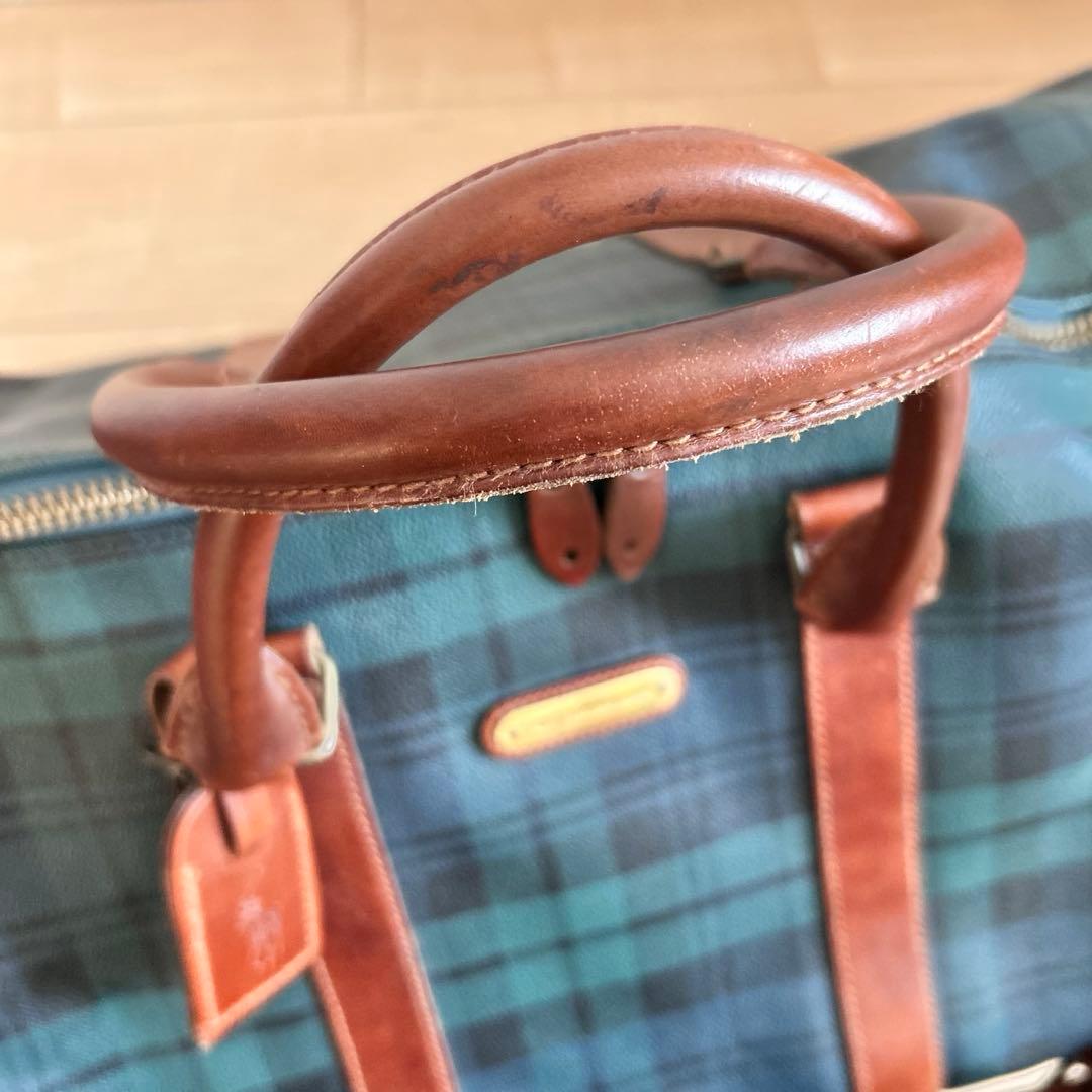 ポロラルフローレン ボストンバッグ 2way グリーンチェック　PVC 大容量