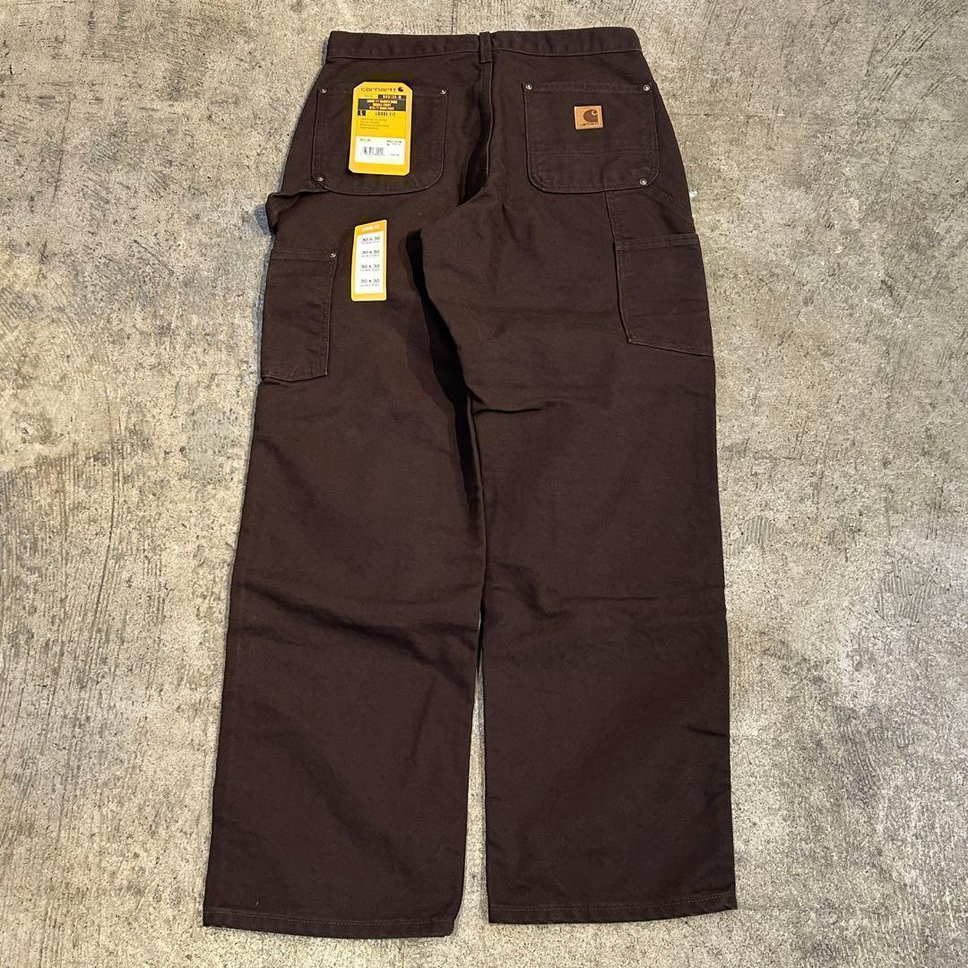 新品 カーハート B136 ウォッシュド ダック ダブルニー パンツ茶 W30