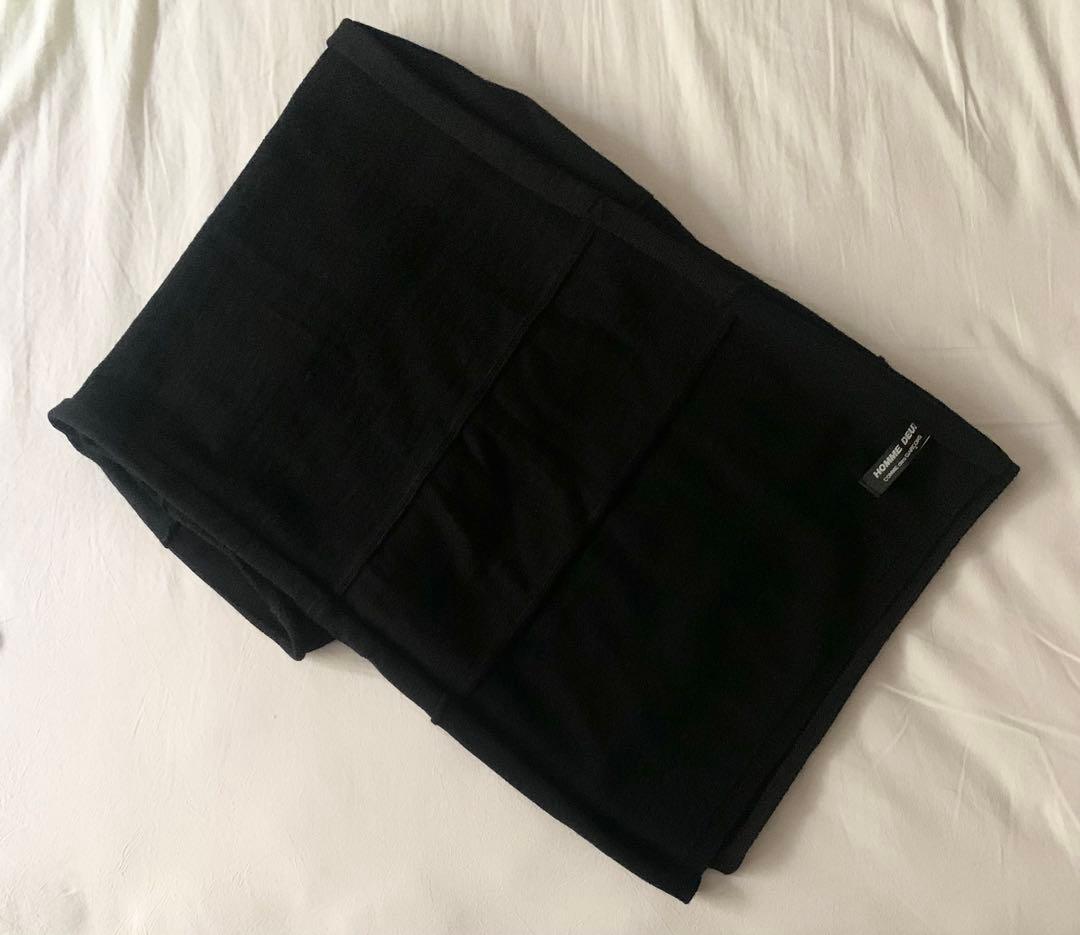 美品 コムデギャルソンオムドゥ　パッチワーク ストール マフラー 黒