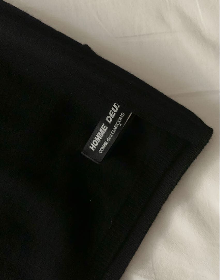 美品 コムデギャルソンオムドゥ　パッチワーク ストール マフラー 黒
