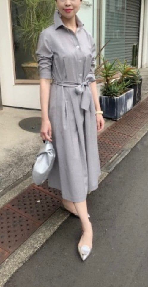 【未使用】madameHcloset グレーシャツ ワンピースサイズ38