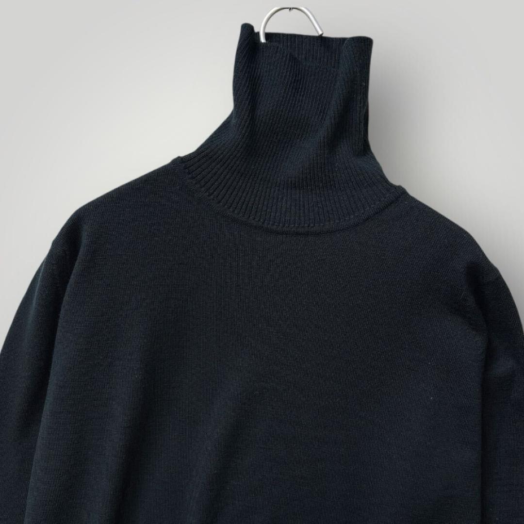 [美品 上質] JOHN SMEDLEY タートルニット ダークグリーン