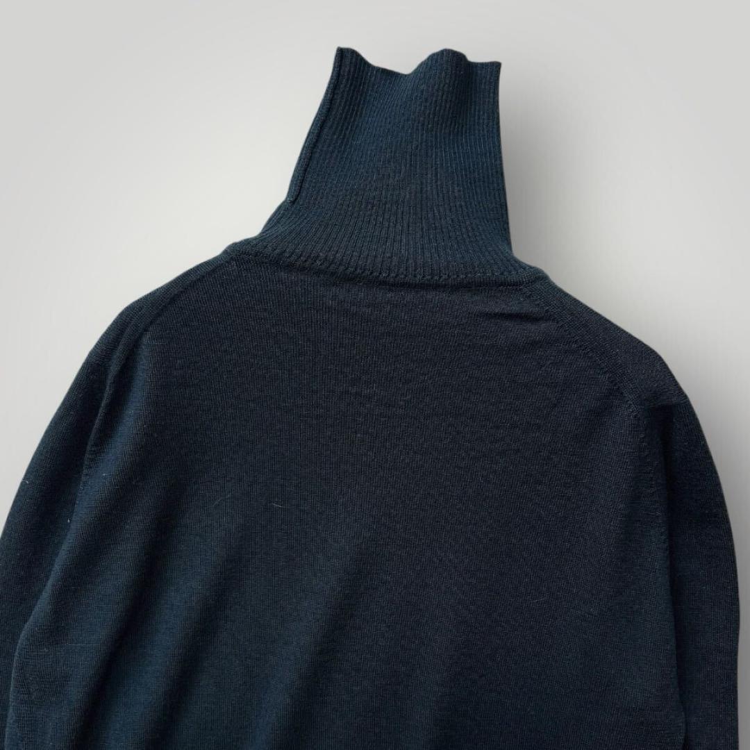 [美品 上質] JOHN SMEDLEY タートルニット ダークグリーン