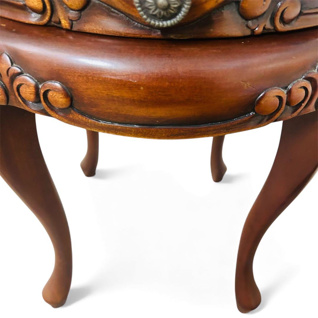 クロシオ コモ ラウンドチェスト3D ブラウン アンティーク風 サイドテーブル