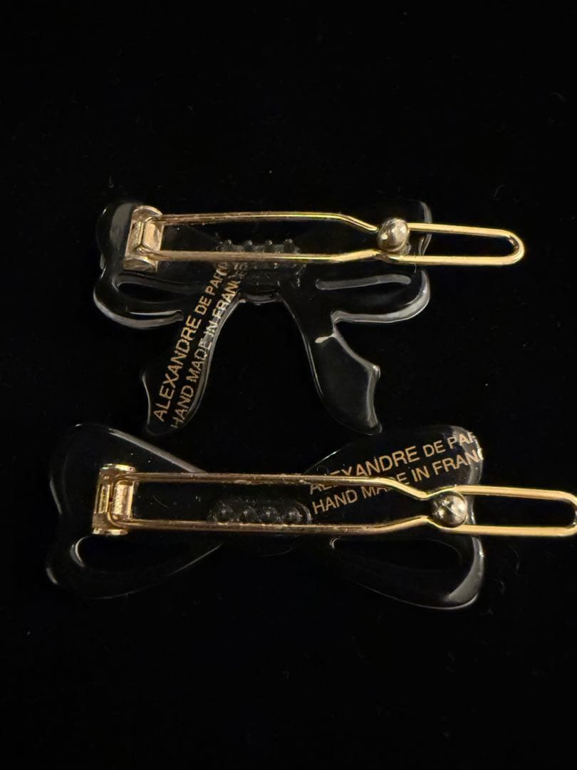 ALEXANDRE DE PARIS ボールピンクリップ3点セットリボンドット