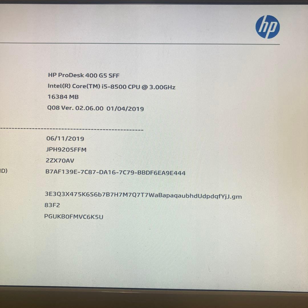 第8世代！Core i5！HP ProDesk 400 G5本体！ジャンク品！