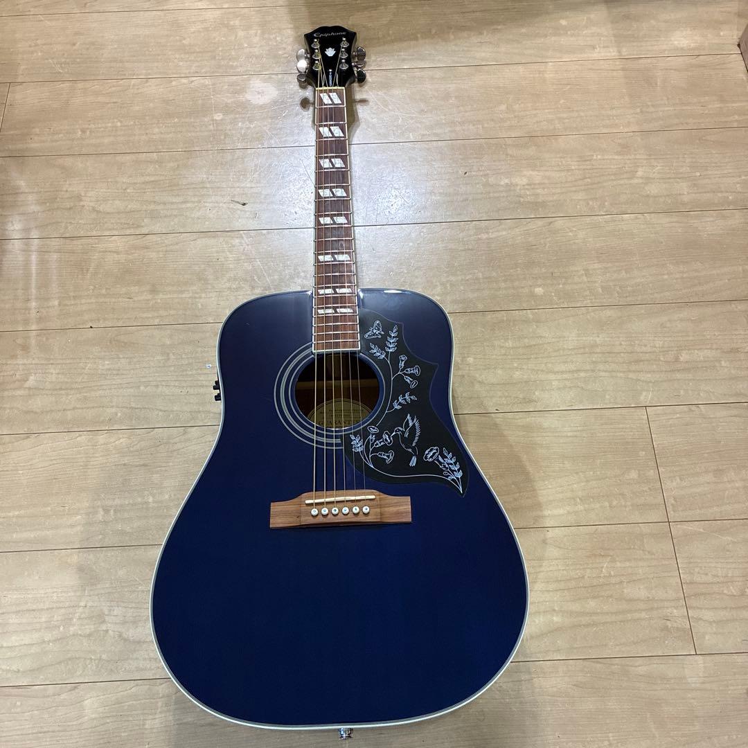 （美品）Epiphone Hummingbird PRO エレアコ ネイビー色