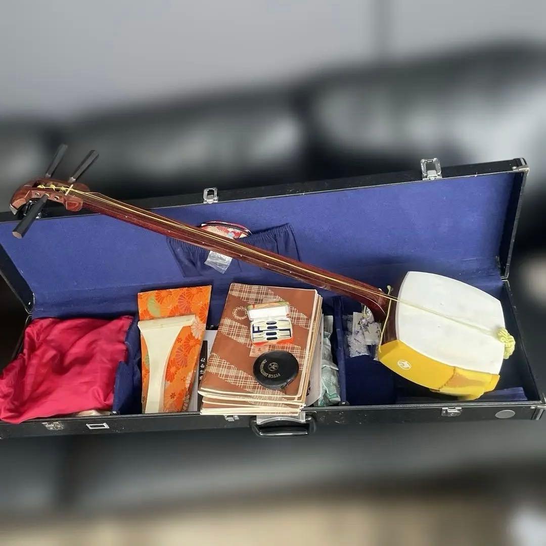 jazzloveyoko三味線　東さわり　紅木　皮やぶれなし　撥付き