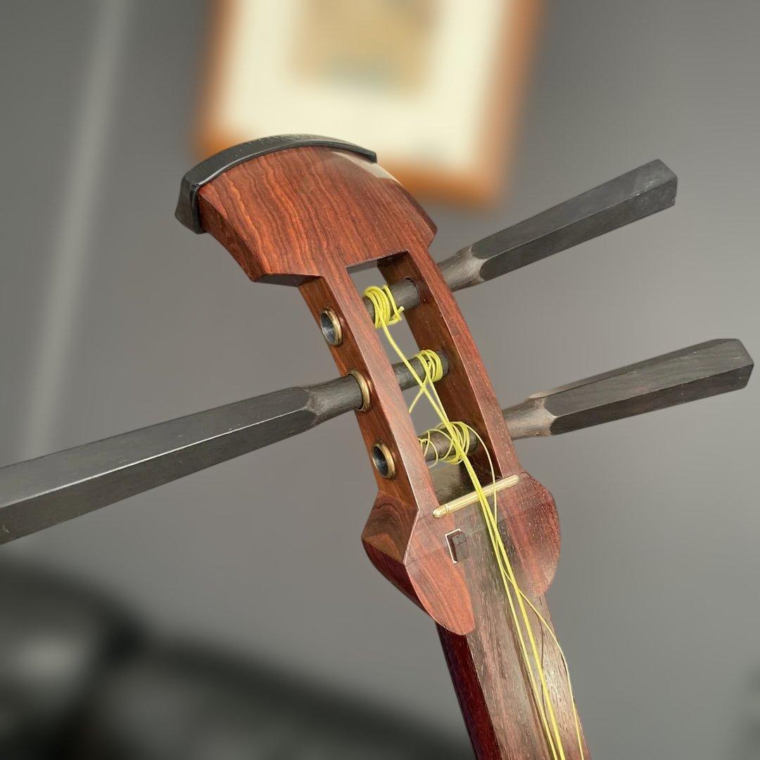 jazzloveyoko三味線　東さわり　紅木　皮やぶれなし　撥付き