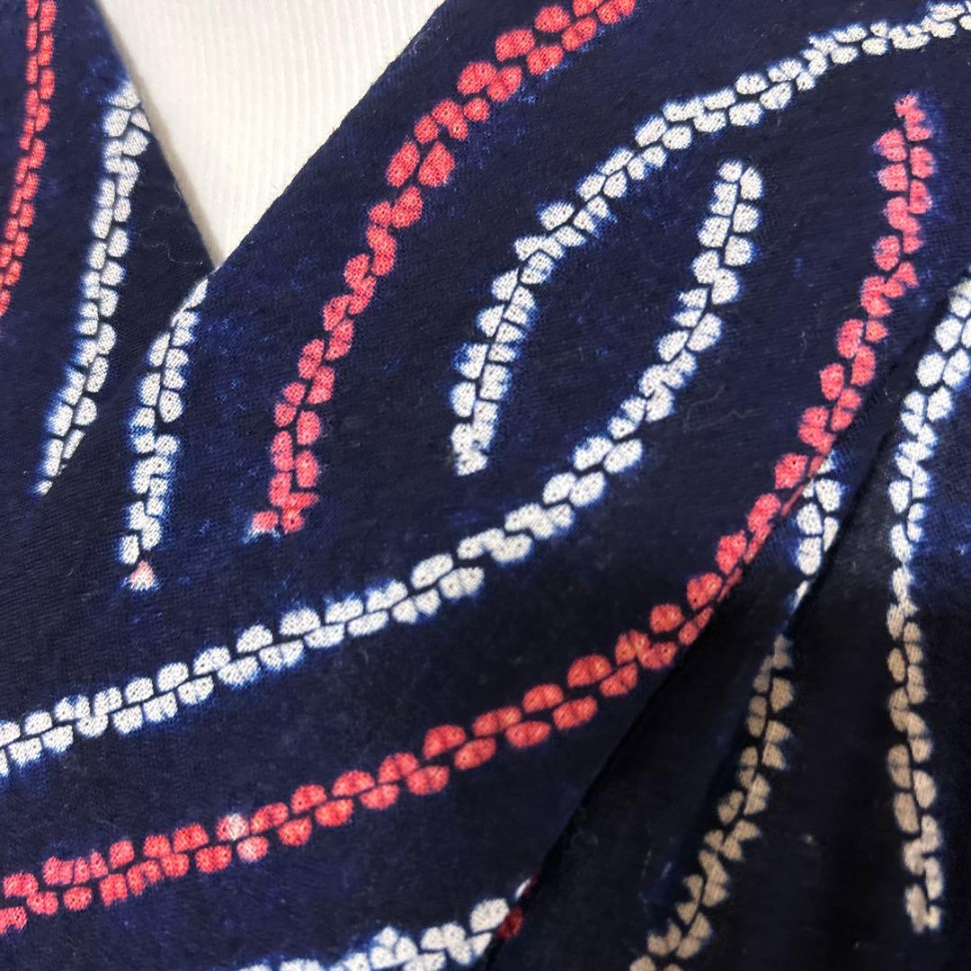 有松鳴海絞りフルセット4点　高級綿浴衣+半幅帯+帯締め+帯揚げ　柳絞り