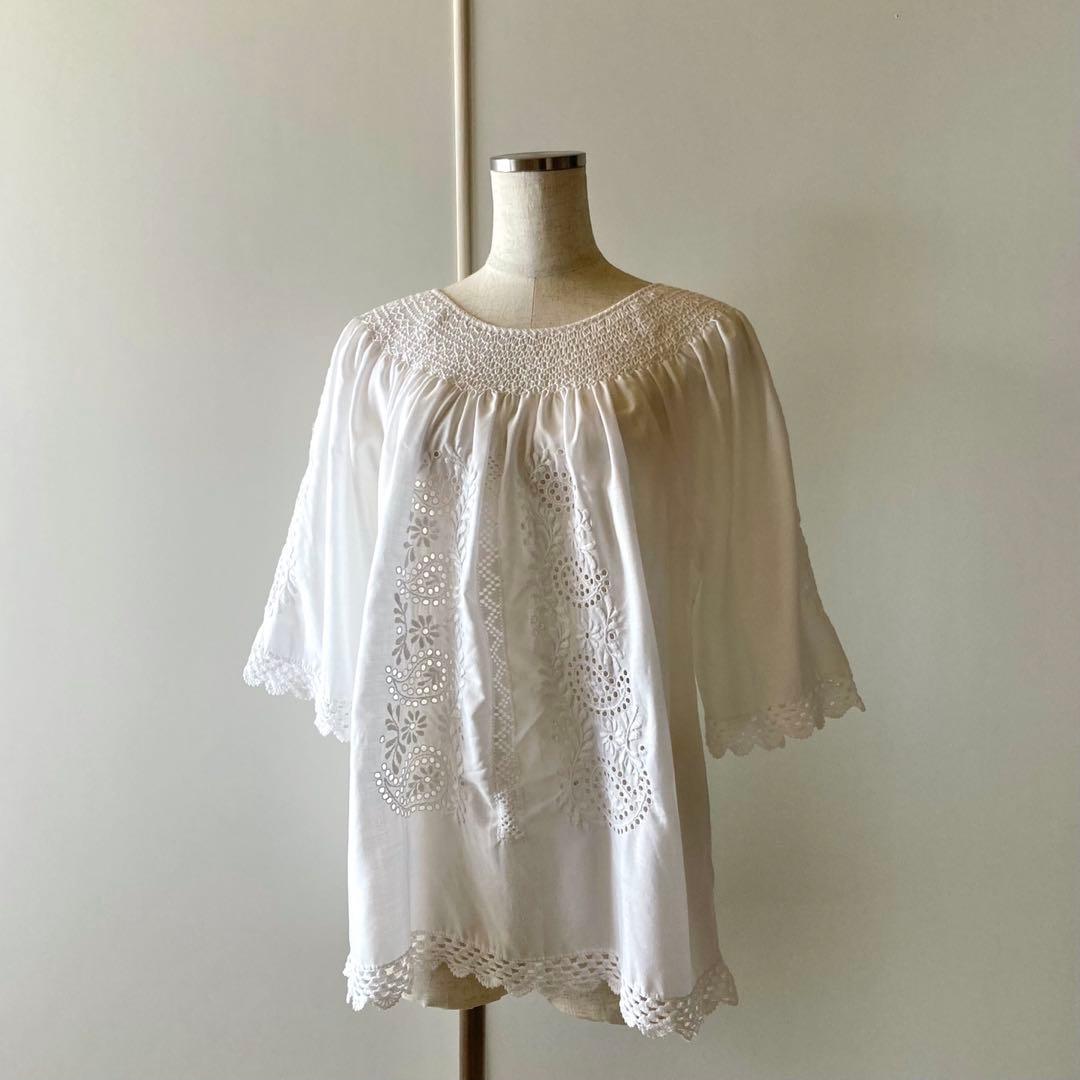 刺繍 レース チュニック euro vintage